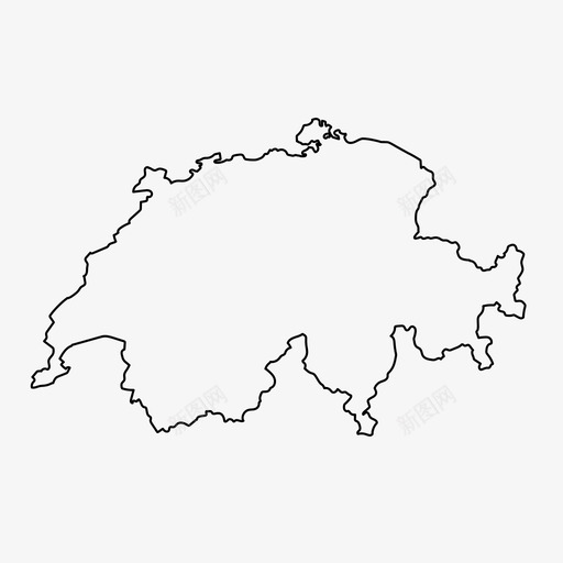 瑞士地图欧洲日内瓦图标svg_新图网 https://ixintu.com 日内瓦 欧洲 瑞士地图 轮廓图