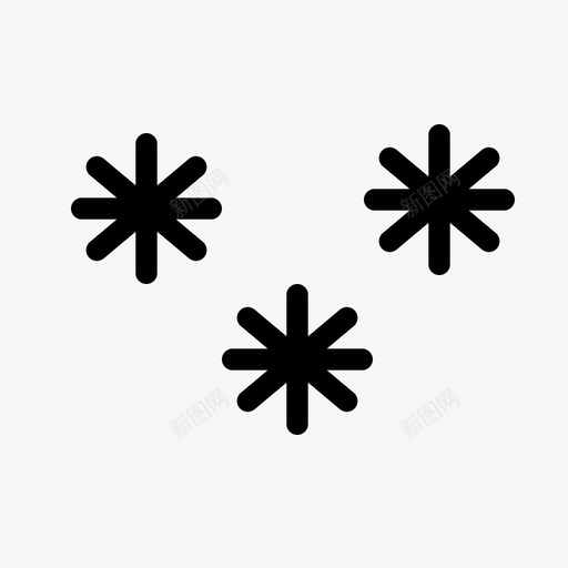 雪花天气冬天图标svg_新图网 https://ixintu.com 冬天 天气 雪花
