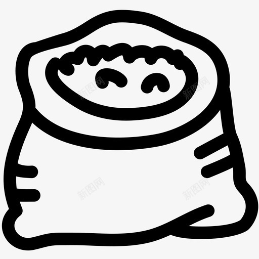 麻袋包装大米图标svg_新图网 https://ixintu.com 包装 大米 调味料 食品提纲2套 香料 麻袋