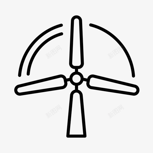 风力涡轮机耐用性生态图标svg_新图网 https://ixintu.com 可再生性 可持续性 生态 绿色能源 耐用性 风力涡轮机