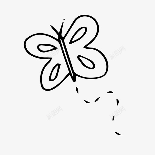 涂鸦蝴蝶花园图标svg_新图网 https://ixintu.com 涂鸦 花园 蝴蝶