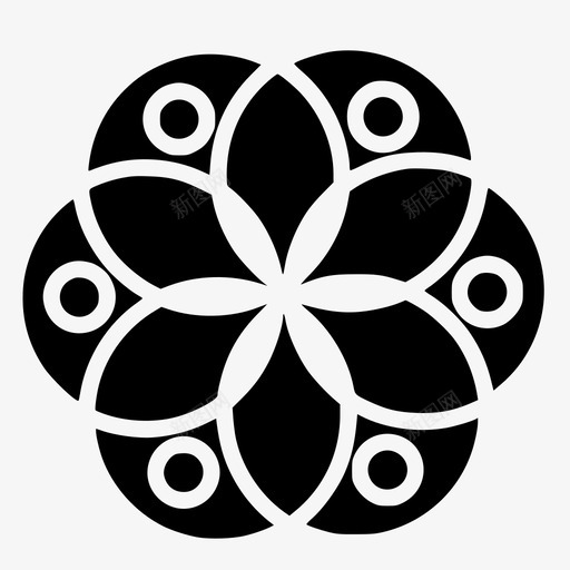 花抽象圆形图标svg_新图网 https://ixintu.com 圆形 形状 抽象 植物 自然 花