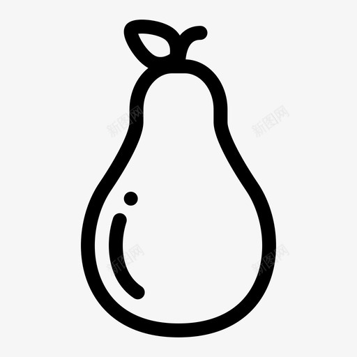 梨新鲜水果有机图标svg_新图网 https://ixintu.com 新鲜水果 有机 梨 梨果 水果线图标集