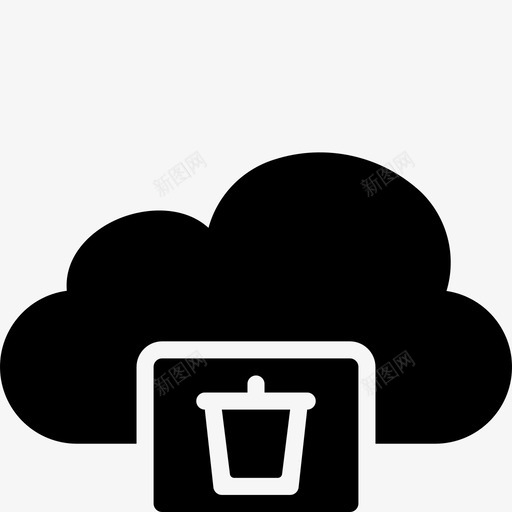 垃圾云删除函数图标svg_新图网 https://ixintu.com icloud 云函数实心 函数 删除 垃圾云