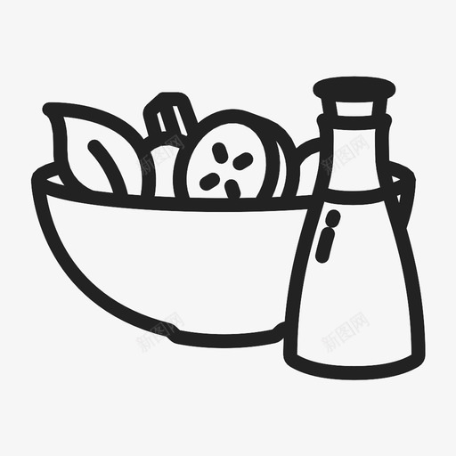 沙拉碗菜图标svg_新图网 https://ixintu.com 沙拉 碗 素食 菜 酱