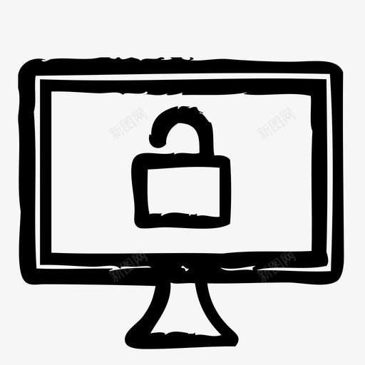 解锁显示计算机硬件图标svg_新图网 https://ixintu.com 技术 服务 硬件 草图2 解锁显示 计算机 软件