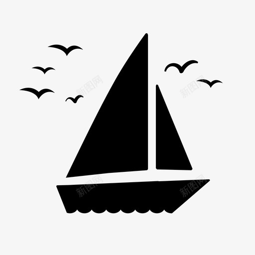 船,海鸥svg_新图网 https://ixintu.com 船 海鸥
