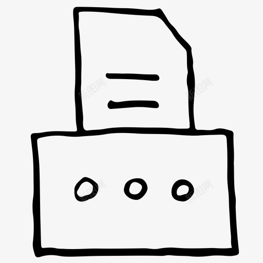 打印机手绘办公室图标svg_新图网 https://ixintu.com 办公室 手绘 打印机 素描