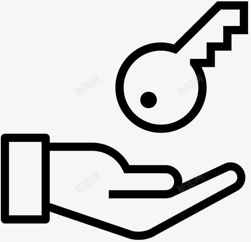 钥匙手家图标svg_新图网 https://ixintu.com 家 房产 房地产 手 钥匙