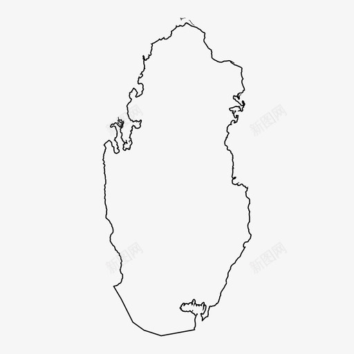 卡塔尔地图东中图标svg_新图网 https://ixintu.com 东 中 卡塔尔地图 轮廓图