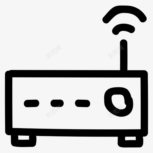 设备连接路由器图标svg_新图网 https://ixintu.com wifi 信号 无线 计算机硬件手绘 设备 路由器 连接