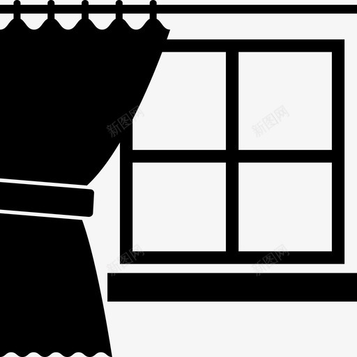 窗帘装饰织物图标svg_新图网 https://ixintu.com 房子 窗帘 织物 装饰