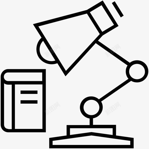 修订书籍灯图标svg_新图网 https://ixintu.com 书籍 修订 学习 灯 网页设计和开发平面线图标