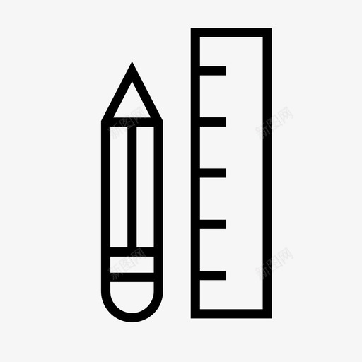 工具-铅笔-格尺svg_新图网 https://ixintu.com 工具-铅笔-格尺