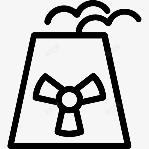 核电站发电厂电站图标svg_新图网 https://ixintu.com 发电厂 工业平滑线图标集 核电站 电站