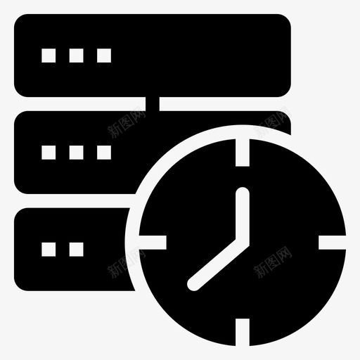 服务器时钟数据库图标svg_新图网 https://ixintu.com 代理 存储 搜索引擎优化营销字形图标第一卷 数据库 时钟 服务器 网络服务器