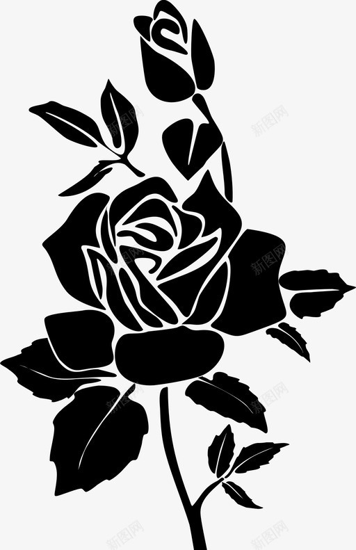 玫瑰美丽花朵图标svg_新图网 https://ixintu.com 玫瑰 美丽 芬芳 花园 花朵