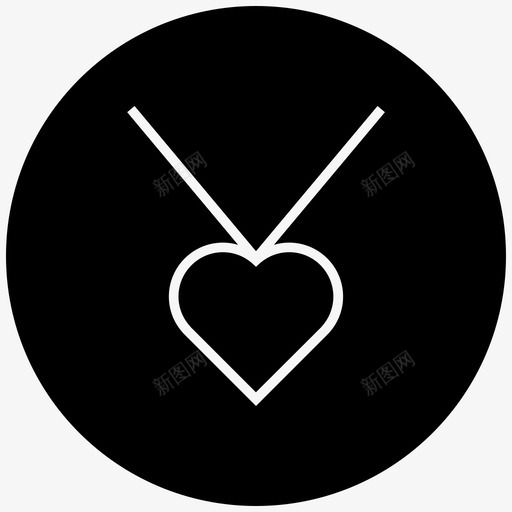项链链心图标svg_新图网 https://ixintu.com 体积 图表 心 心形链 情人节礼物 爱情礼物 链 项链