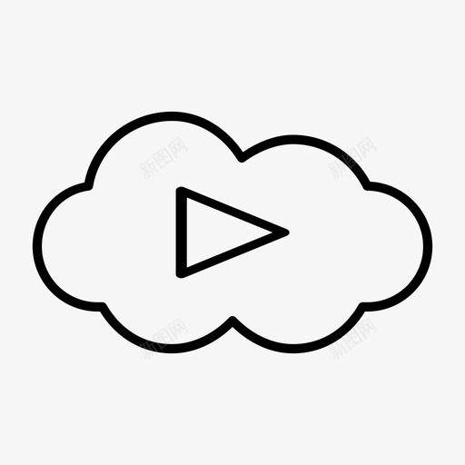 时钟视频云电影图标svg_新图网 https://ixintu.com 云 天气 播放 时钟视频 电影