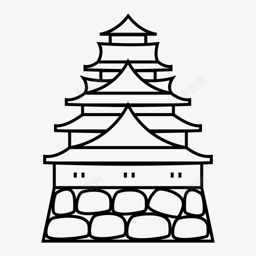 大阪城堡历史建筑标志性地标图标svg_新图网 https://ixintu.com 历史建筑 大阪城堡 旅游景点 日本地标细线图标集 日本建筑 标志性地标