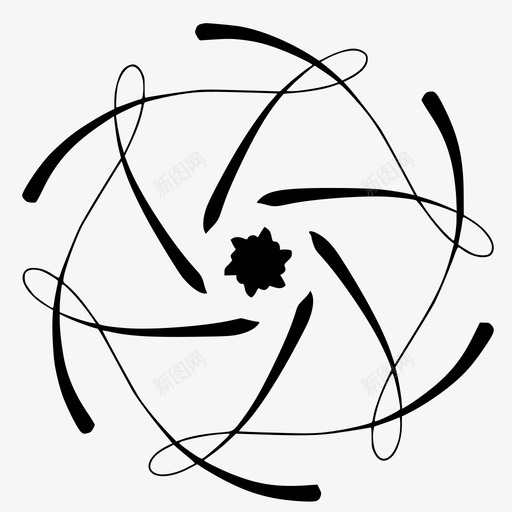 花抽象圆形图标svg_新图网 https://ixintu.com 圆形 形状 抽象 植物 自然 花