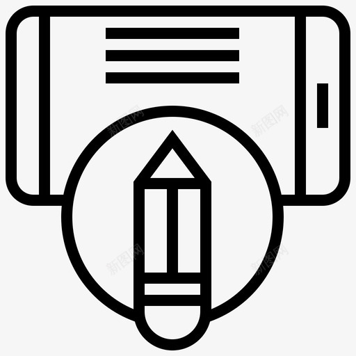 网页铅笔智能手机图标svg_新图网 https://ixintu.com 智能手机 用户界面 网页设计 铅笔