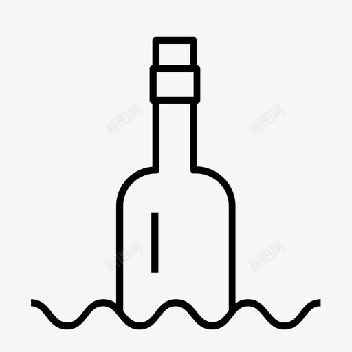 瓶子救命瓶子里的信息图标svg_新图网 https://ixintu.com 救命 求救 瓶子 瓶子里的信息