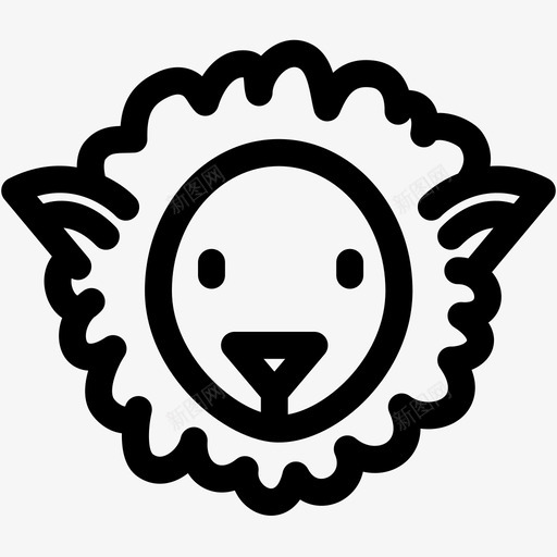 绵羊动物农场图标svg_新图网 https://ixintu.com 农场 动物 白色 绵羊 羊毛 食物轮廓集2