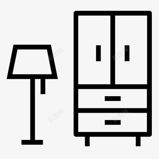 衣柜橱柜家具图标svg_新图网 https://ixintu.com 内饰 家具 橱柜 衣柜