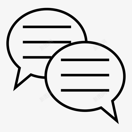 交互聊天交流图标svg_新图网 https://ixintu.com 业务细线图标 交互 交流 交谈 信息 技术 聊天