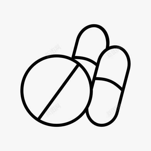 药丸药品医疗用品图标svg_新图网 https://ixintu.com 医疗用品 药丸 药品 药片