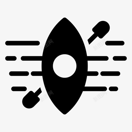 皮划艇河流大海图标svg_新图网 https://ixintu.com 夏天 夏天和海滩 大海 度假 旅行 河流 皮划艇