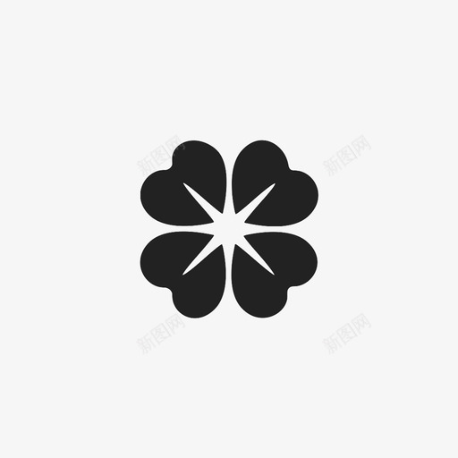 花四叶草植物图标svg_新图网 https://ixintu.com 四叶草 植物 花