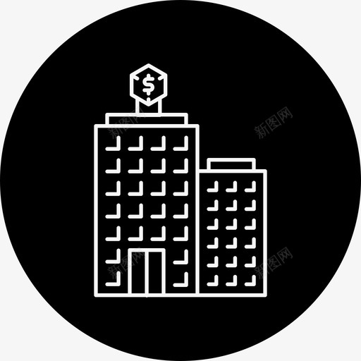 公司大厦企业图标svg_新图网 https://ixintu.com 业务术语圆线差 企业 公司 大厦