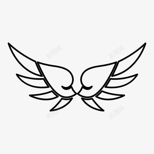 翅膀天使鸟图标svg_新图网 https://ixintu.com 天使 翅膀 鸟 鸟的翅膀