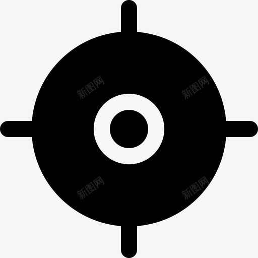 导航目标十字准线图标svg_新图网 https://ixintu.com 十字准线 基本用户界面填充 导航 导航控制盘 目标
