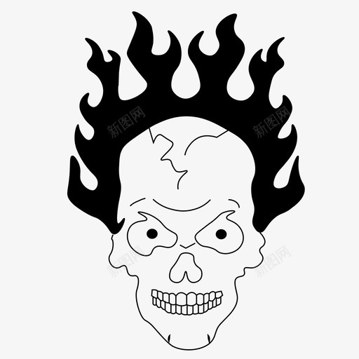 燃烧的头骨愤怒的脸邪恶图标svg_新图网 https://ixintu.com 愤怒的脸 燃烧的头骨 疯狂 罪恶 邪恶