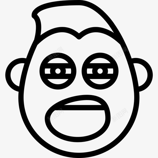 喊人表情脸男人图标svg_新图网 https://ixintu.com 喊人表情 打哈欠 男人 脸