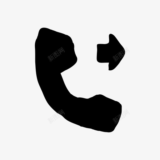电话前进手绘线框图标svg_新图网 https://ixintu.com 手绘 手绘材料设计图标 电话前进 线框