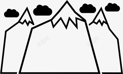 山云山峰山脊图标svg_新图网 https://ixintu.com 山云 山峰 山脊 雪