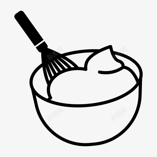 搅拌烹饪搅打奶油图标svg_新图网 https://ixintu.com 搅打奶油 搅拌 烘焙 烹饪