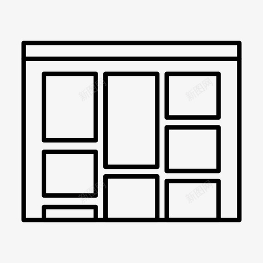 网站布局博客图标svg_新图网 https://ixintu.com 100icons2017 博客 线框 网站布局 设计