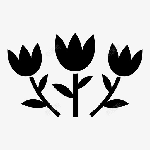 郁金香美丽花朵图标svg_新图网 https://ixintu.com 情人节庆典 美丽 花朵 花草 郁金香