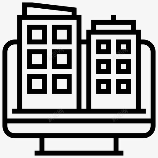 房地产公寓楼房图标svg_新图网 https://ixintu.com 住宅 公寓 房地产 房子 楼房