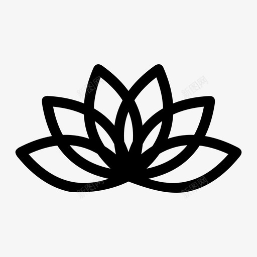莲花植物花图标svg_新图网 https://ixintu.com 植物 花 莲花 莲花植物