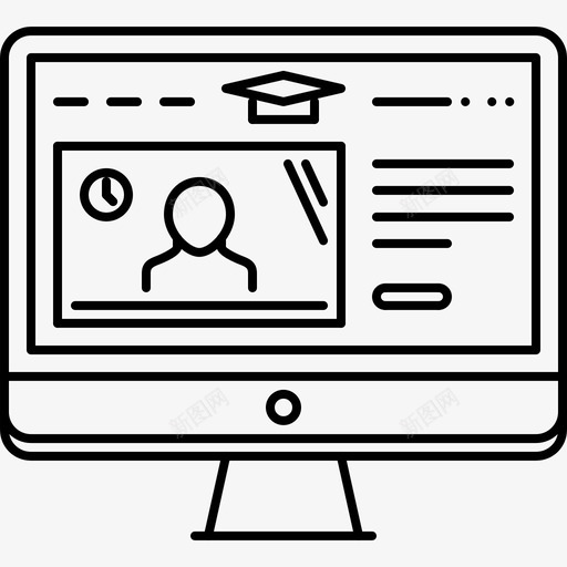在线培训在线学习课程图标svg_新图网 https://ixintu.com 在线培训 在线学习 学校大纲 视频 课程