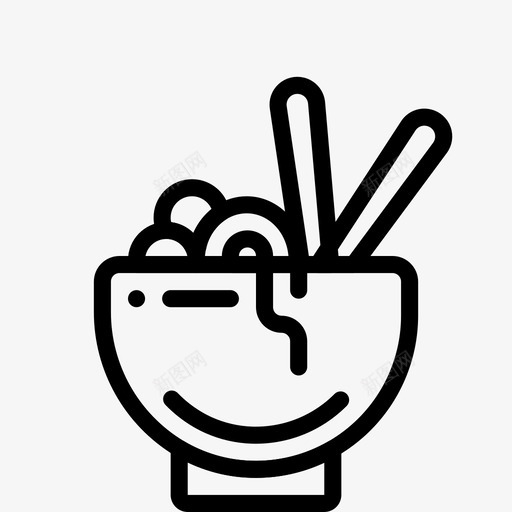 面碗筷子食物图标svg_新图网 https://ixintu.com 厨具轮廓 筷子 米饭 面碗 食物
