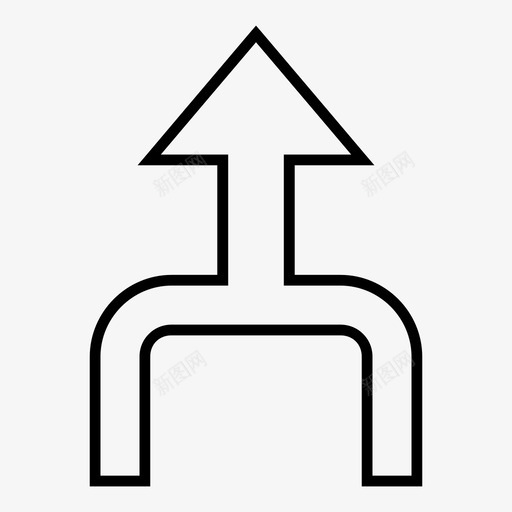 组合箭头向上连接合并箭头图标svg_新图网 https://ixintu.com 合并箭头 箭头轮廓 组合 组合箭头向上 连接