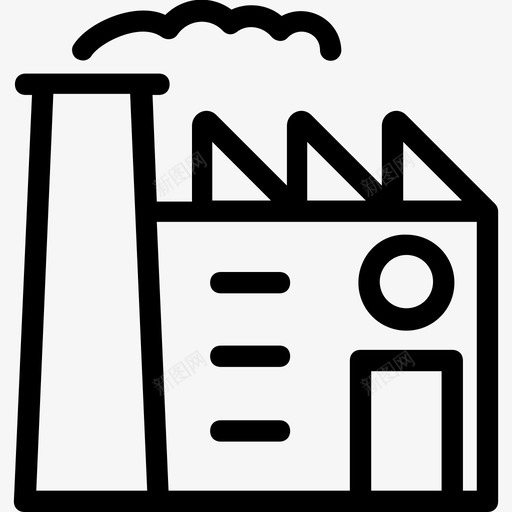 工厂企业行业图标svg_新图网 https://ixintu.com 企业 制造商 发电厂 工业平滑线图标集 工厂 行业