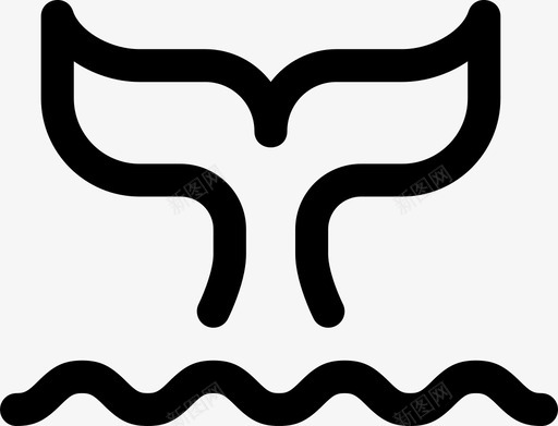 鲸尾动物鱼图标svg_新图网 https://ixintu.com 动物 故事 海洋 海浪 自然 鱼 鲸尾